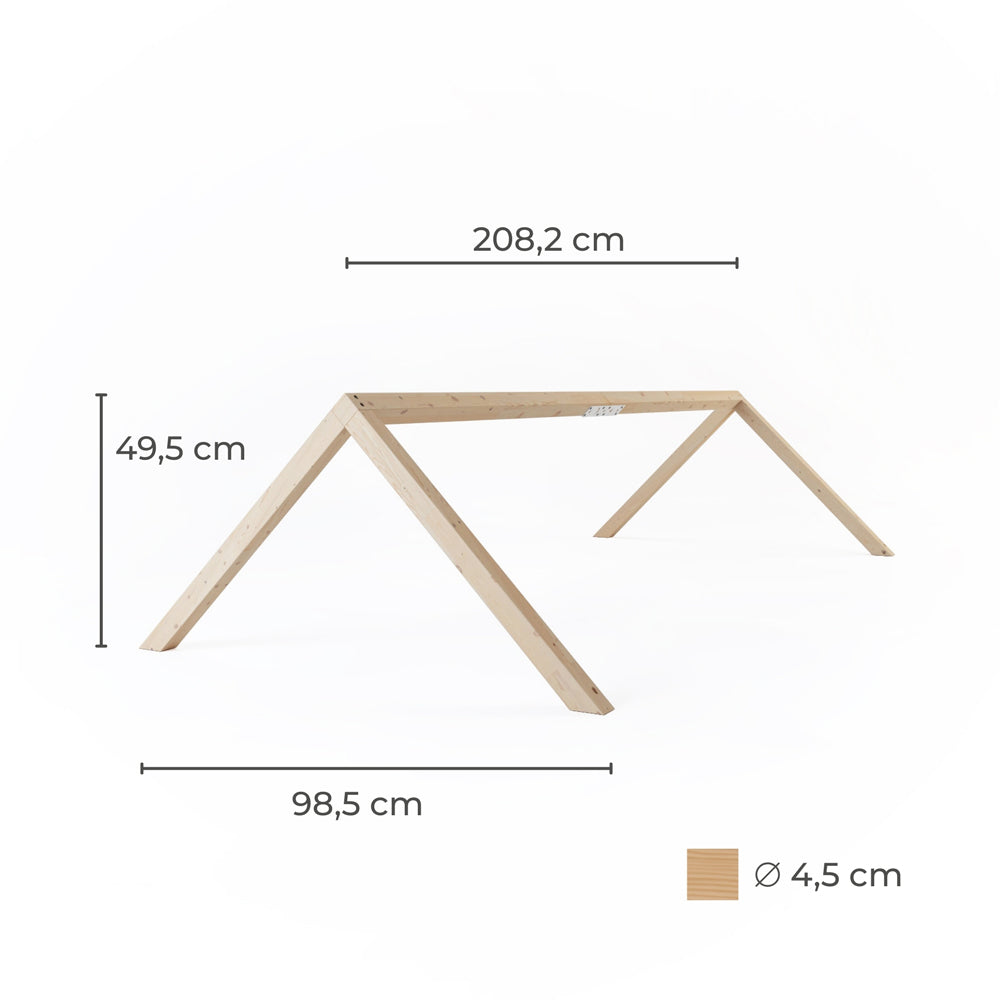 IKEA Kura Dach mit entsprechenden Maßangaben.