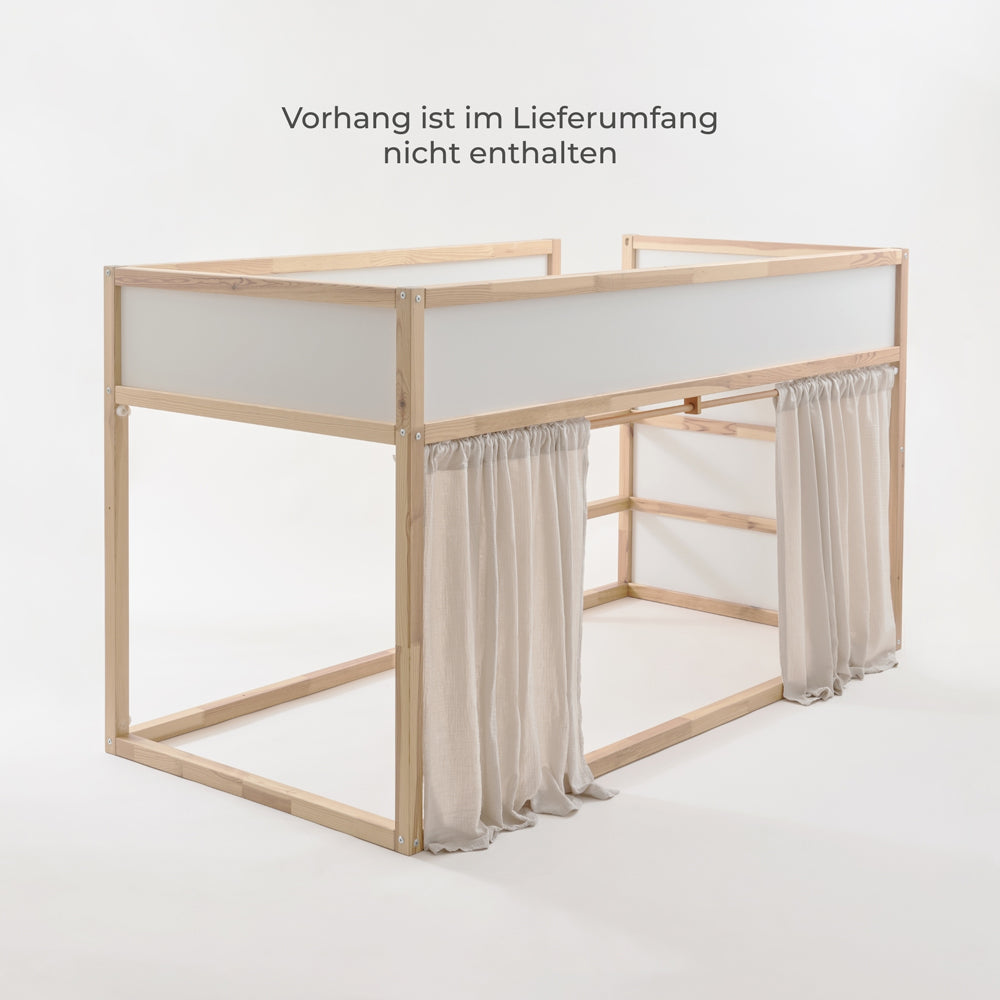 Kura Vorhangstange für die Seite ohne Leiter mit 2 Vorhängen.