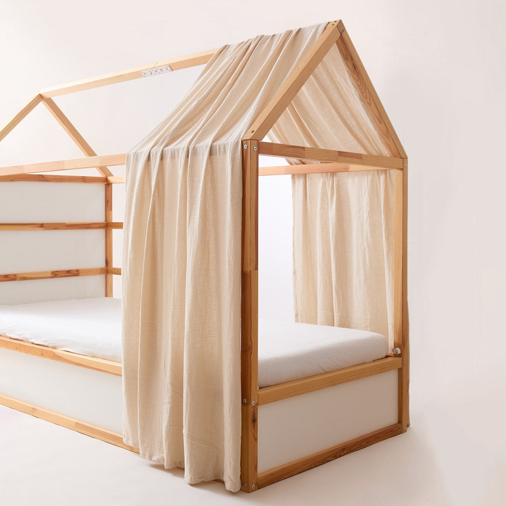 IKEA Kura Baldachin aus Musselin-Stoff