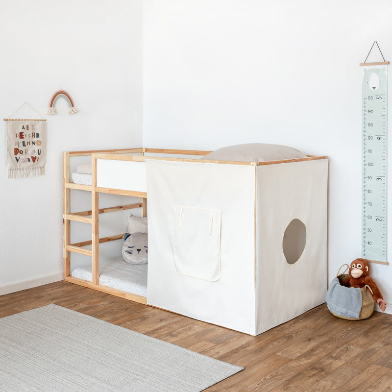 Hausbet Set aus Baumwolle für das IKEA Kura Hochbett.