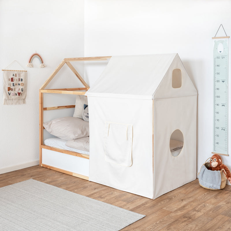 Hausbett Set aus Baumwollstoff für das IKEA Kura Bett.