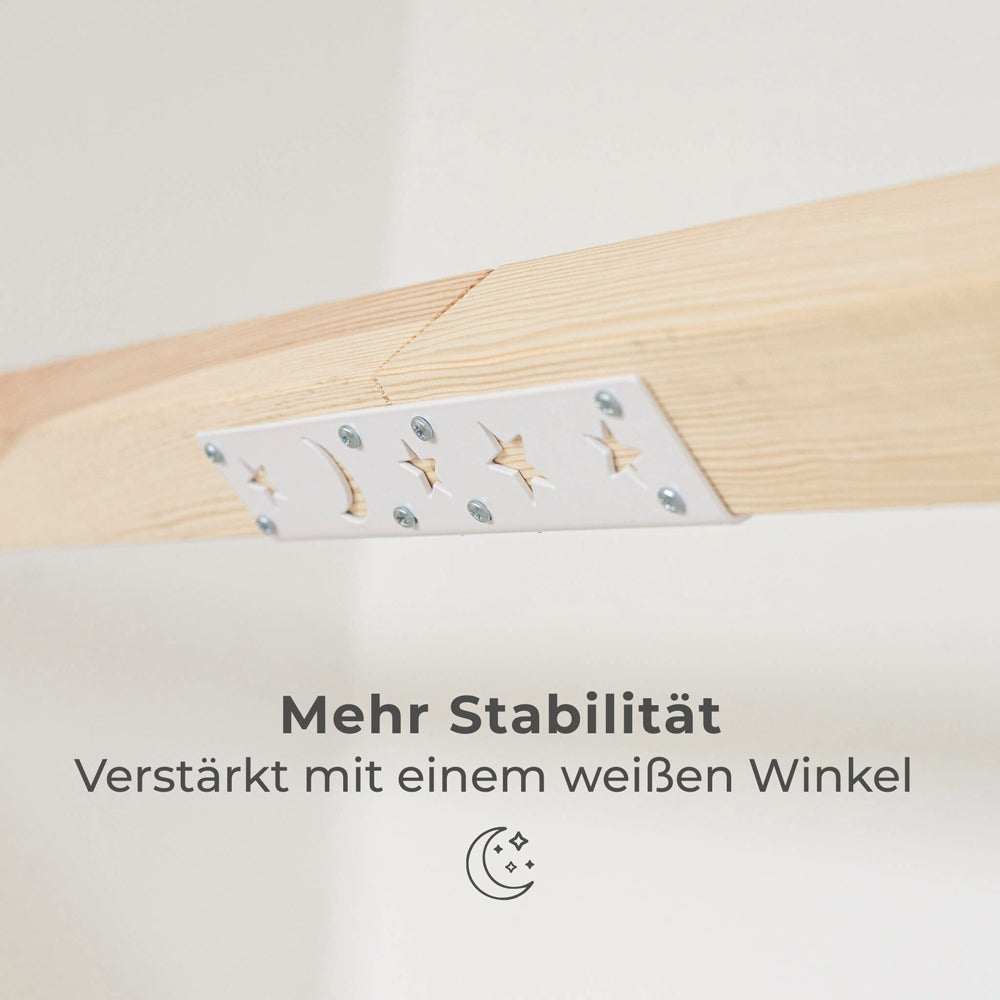 Nahaufnahme der Konstruktion vom Kura Dach und passender Erhöhung mittels eines Winkels.