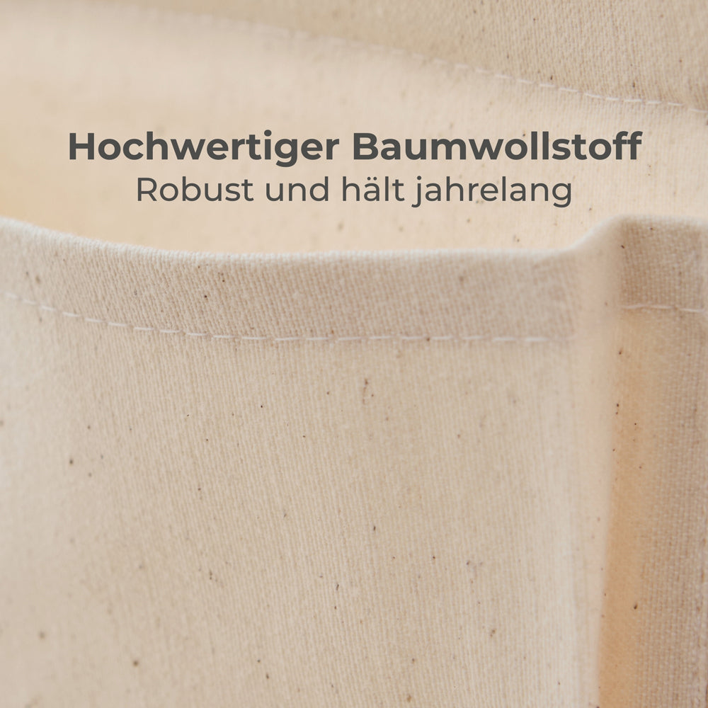 Detailaufnahme von textiler Kura Aufbewahrung aus Baumwollstoff.