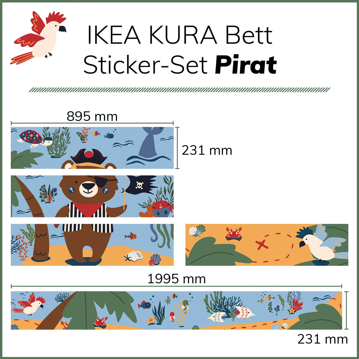 Ikea Kura Betthimmel-Set Pirat