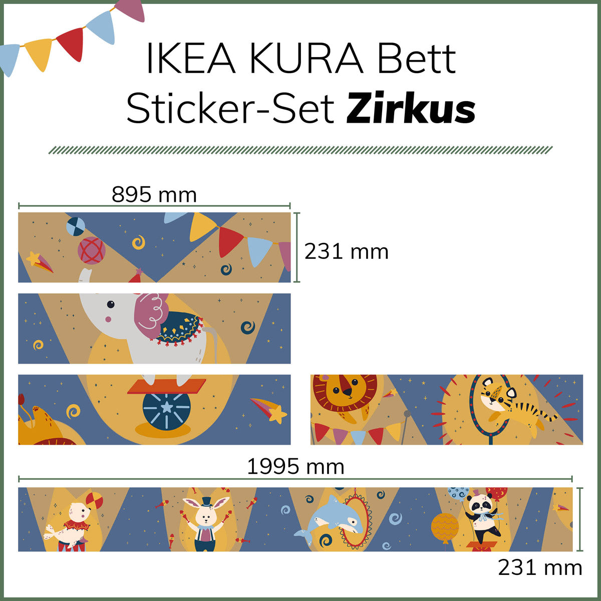 Ikea Kura Betthimmel-Set Zirkus
