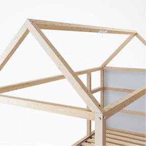 Ikea Kura Kinderbett als Hausbett mit Dachstuhl aus Kiefer